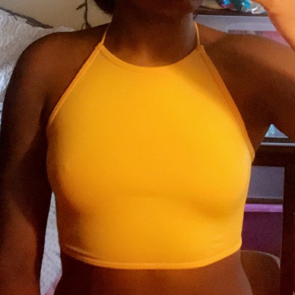 Mustard yellow crop top